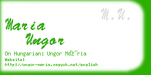 maria ungor business card